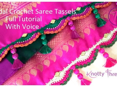 Bridal Crochet Saree Tassels | Saree Kuchu | Full Tutorial with Voice | www.knottythreadz.com