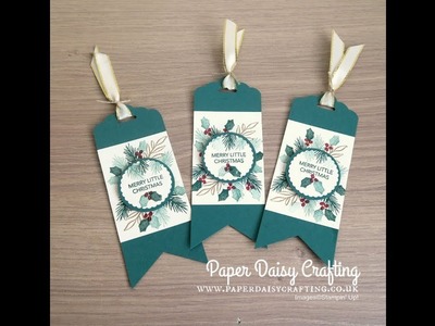 Christmas gift tags with Peaceful Noel from Stampin' Up!