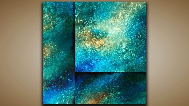 Depth and Texture. Abstract Painting. Demo 126. Galaxy. Acrylics. Painting Techniques