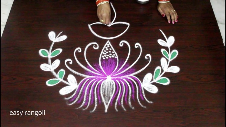 Diwali festival special Diya rangoli and kolam designs || Latest Deepam muggulu 2018