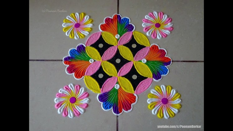 Diwali special easy and innovative rangoli | Easy rangoli designs by Poonam Borkar
