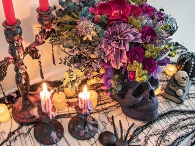 DIY Halloween skull with Flowers