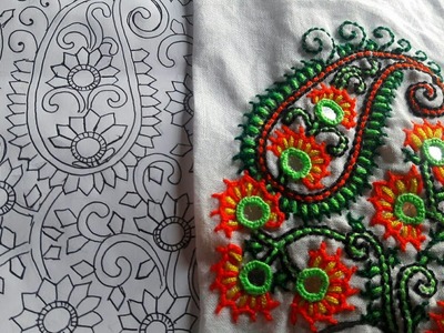 DRAWING OF all over hand embroidery DESIGN