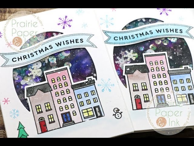 Easy Galaxy Background Shaker Cards | AmyR 2018 Christmas Card Series #8