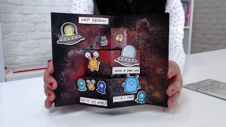Easy Pop Up Card Tutorial with Galaxy Background