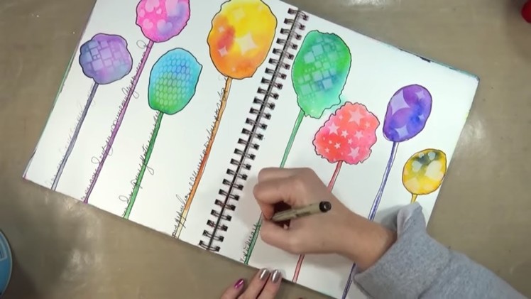Easy Watercolor Trees - Whimsical Art Journal with Prima Watercolor Confections
