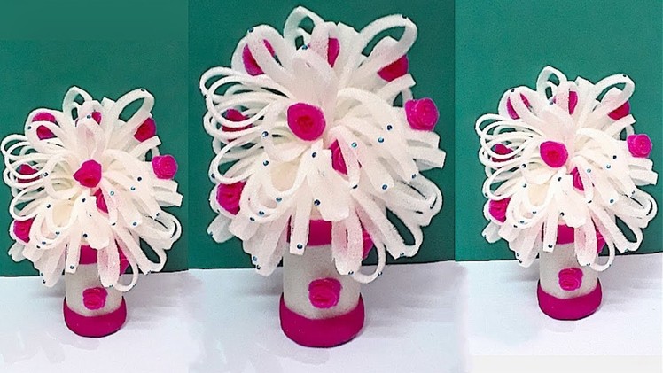Guldasta.flower vase from sponge Foam flower at home |Best out of waste|DIY Flower pot
