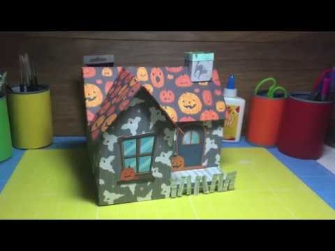 How To Make a Paper.Cardboard Spooky Halloween Haunted House Decoration