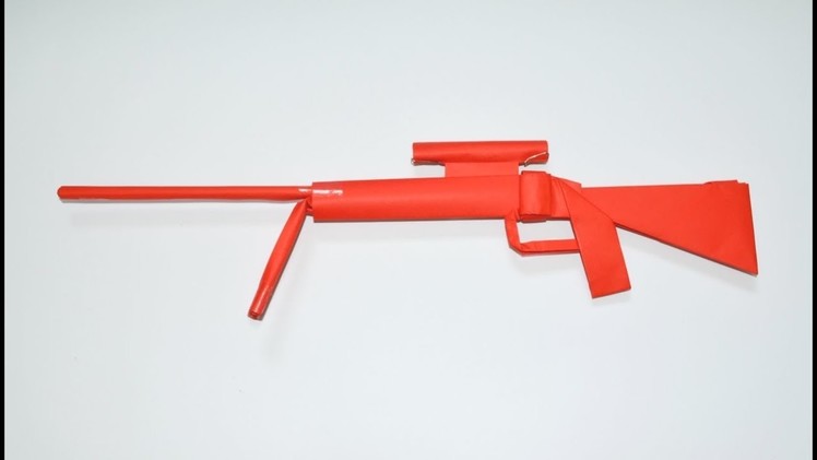 How to make a paper gun - paper sniper rifle - origami