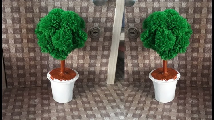 How to Make a  Pom-Pom tree. Pom Pom showpiece tree Idea.