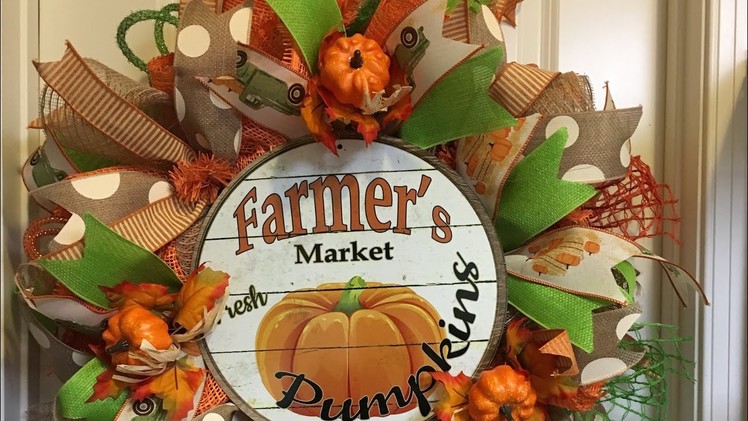 How to make a poof curl pumpkin wreath- Time to start fall