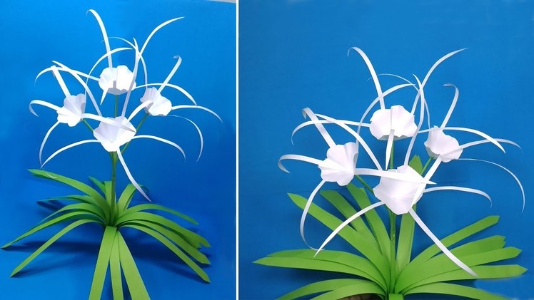 How to Make Beautiful Spider Lily Flower with Paper | Handcraft Flower | Jarine's Crafty Creation