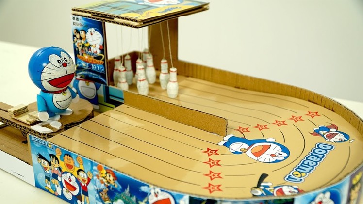 How to Make Doraemon Bowling Game from Cardboard | You Can Do at Home