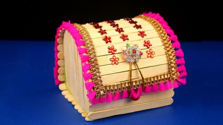 How to Make Jewellery Box at Home.Popsicle stick crafts.Diy craft.Best out of waste