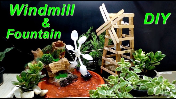 How to make Rotating Windmill and Fountain. DIY