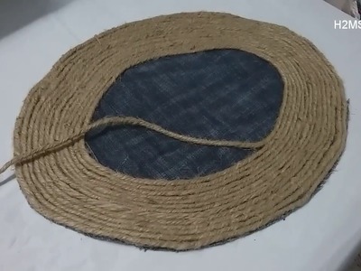 How to make simple Jute fiber rope (purikosa) doormat,eco friendly doormats,DIY hacks ,carpet l rug