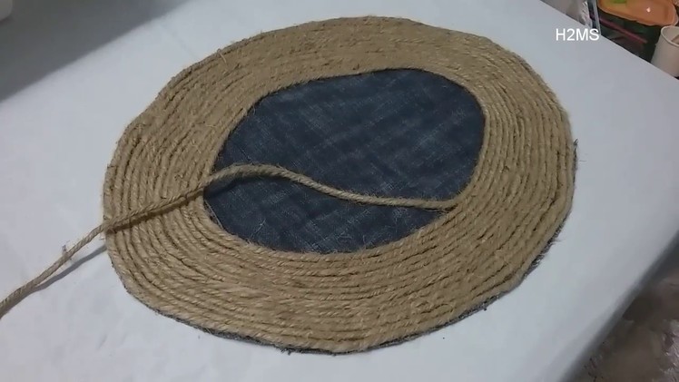 How to make simple Jute fiber rope (purikosa) doormat,eco friendly doormats,DIY hacks ,carpet l rug