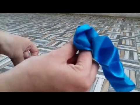 How to make simple satin ribbon flower. .