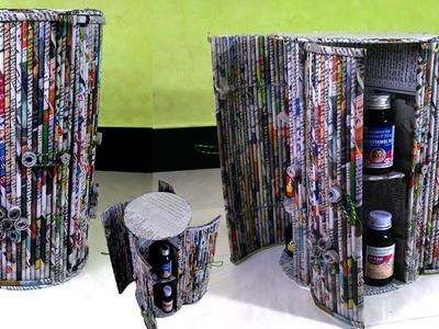 How to make Unique Storage Shelves. Rack Using Newspaper& Cardboard | Best out of waste
