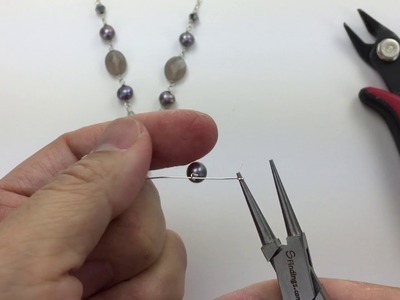 Jewelry Making Techniques - How To Wire Wrap Linked Beads And Attach To Chain