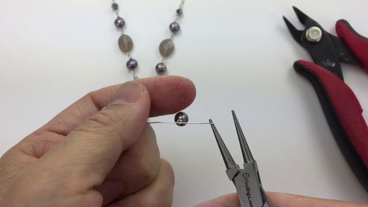 Jewelry Making Techniques - How To Wire Wrap Linked Beads And Attach To Chain
