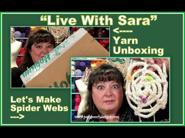 "Live With Sara" Yarn Unboxing and Spider Webs