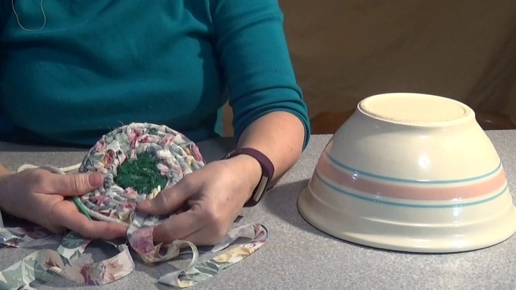 Make a Rag Basket using a Modified Squaw stitch - No glue no sewing maching