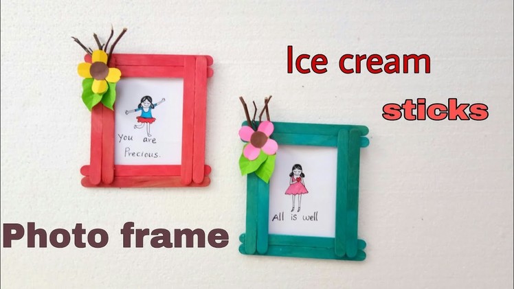 Photo Frame  Idea from Ice Cream Sticks | Best Out of Waste |  DIY Photo Frame | Aloha Crafts