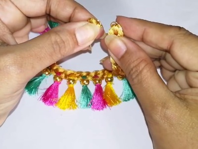 Stunning necklace making with only silk threads