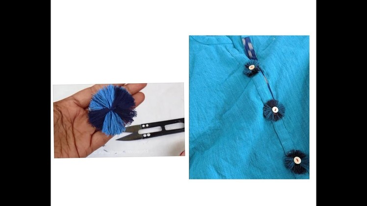 Tassel Buttons Easy Making , Detailing on Kurti. Churidar for Office. Daily Wear