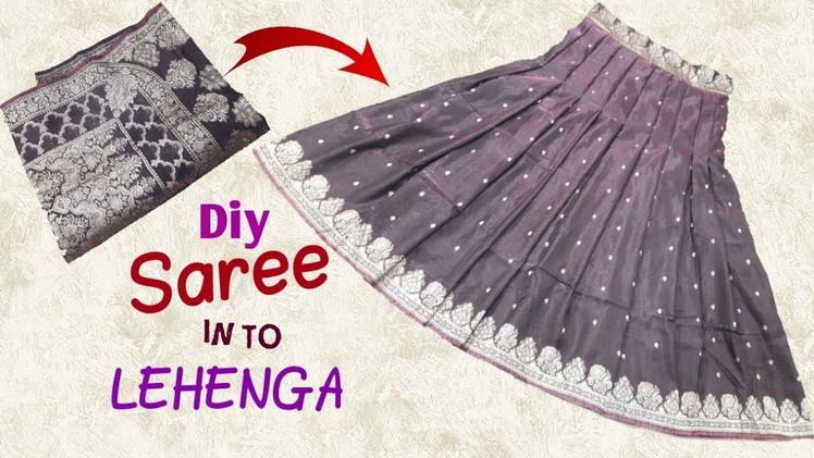 Transform old saree to designer lehenga. Diy saree convert in to lehenga