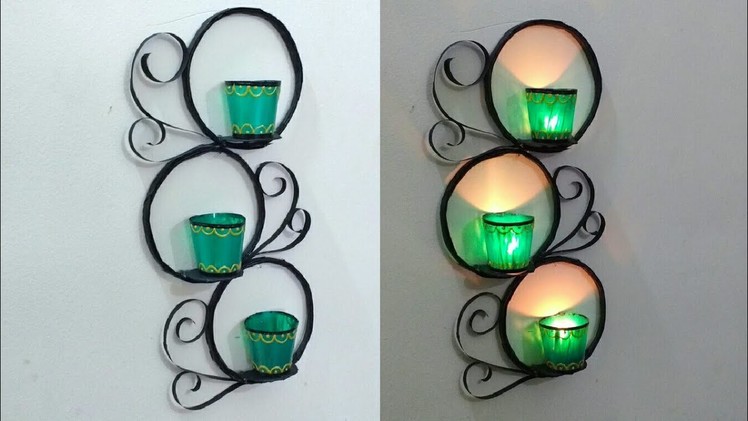 Wall Mounted Candle Holder | DIY | Newspaper Craft | Best Out Of Waste | Punekar Sneha