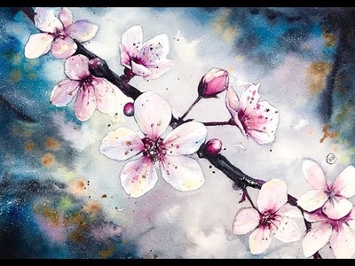 Watercolor Cherry Blossom Flowers Watercolor Painting Tutorial