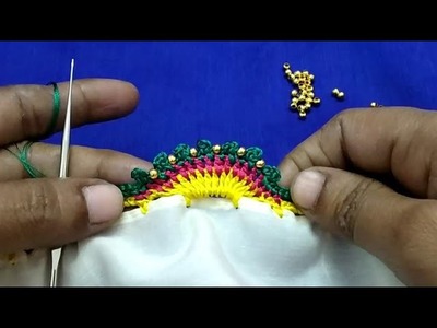 Zigzag flower with beads krosha design.ಜಿಗ್ ಜಾಗ್ ಫ್ಲವರ್ ಮತ್ತು ಬೀಡ್ಸ್ ಕ್ರೋಶ ಡಿಸೈನ್
