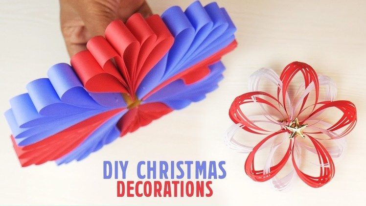 3 easy paper christmas decoration IDEAS | DIY paper crafts | craftsbox