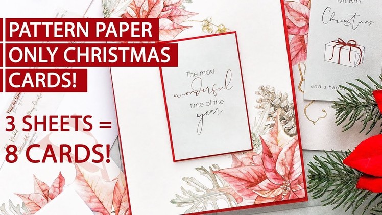 3 Sheets of Paper = 8 Holiday Cards. Fast Holiday Cardmaking with Minimum Supplies