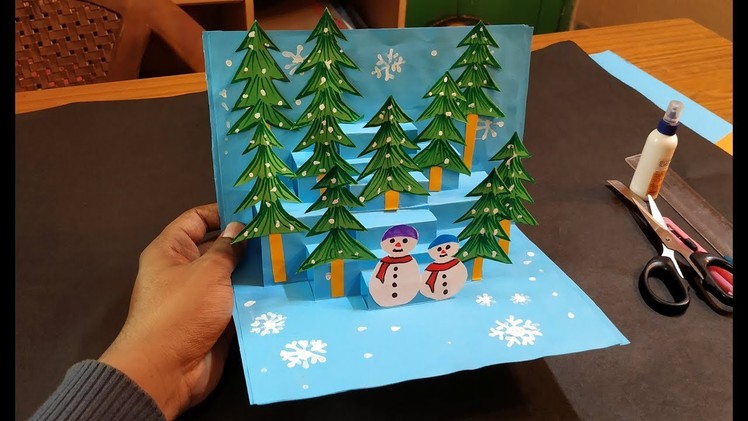3D Christmas Pop Up Card | How to make a 3D Pop Up Christmas Greeting Card DIY Tutorial