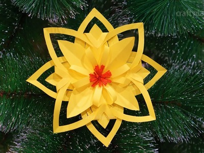 3D Paper Snowflake #11 | Easy 3D Paper Flowers for Christmas - DIY Christmas Decorations