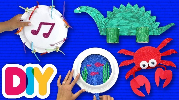 4 Easy PAPER PLATE CRAFTS you can do with your kid on a rainy day | Fast-n-Easy | DIY Arts & Crafts