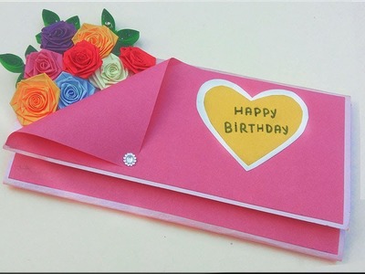 Beautiful Handmade Birthday card.Birthday card idea | Paper Quilling Art