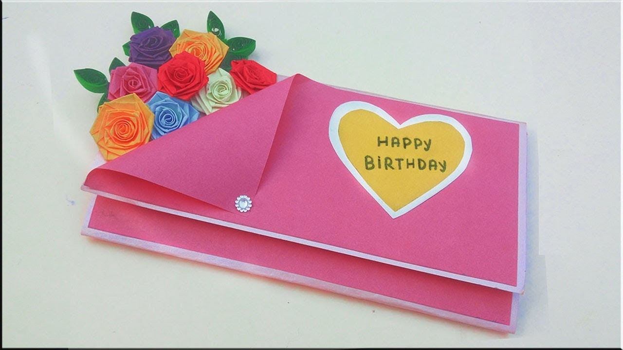 Beautiful Handmade Birthday card.Birthday card idea, Paper Quilling Art