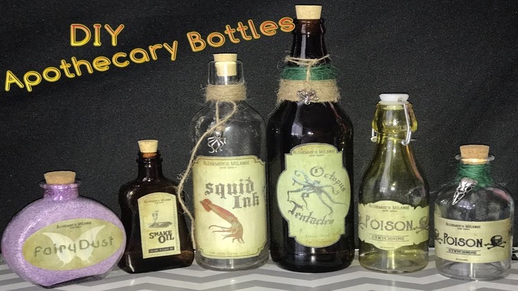 DIY Apothecary Vintage Bottles Decor | Halloween Decoration