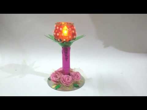 Diy Diwali Decoration Ideas at Home|Diya stand from Plastic bottle|Best out of waste|Candle stand