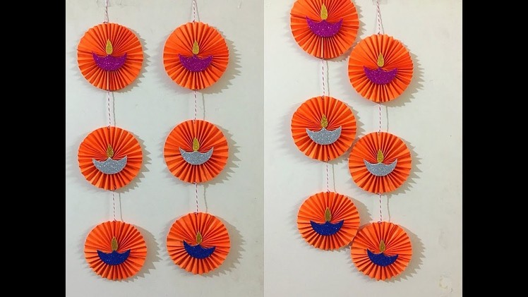 DIY Diwali Paper crafts | Diwali wall decor ideas|Paper Diyas