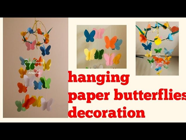 DIY||easy paper butterfly wall decor||butterfly wall hanging easy||