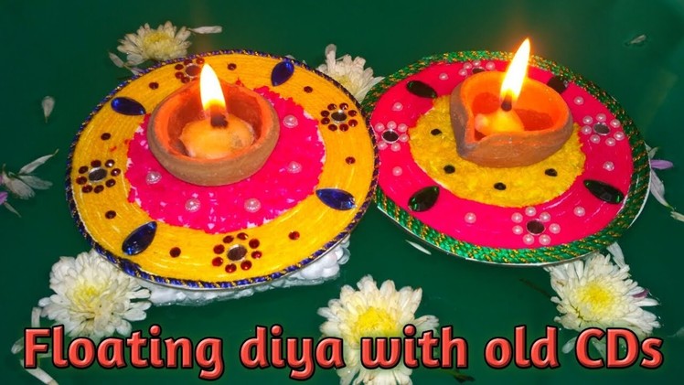 DIY Floating Diya Decoration with Old CDs | Diya Decoration Ideas For Diwali | DIY Diya Stand