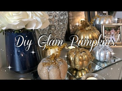 DIY GLAM Pumpkins! | EASY FALL DECOR! DOLLAR TREE, Z GALLERY INSPIRED, AND AFFORDABLE!
