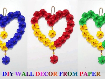 DIY-Heart shape Wall Hanging from Paper at home | DIY-Wall.room Decoration idea
