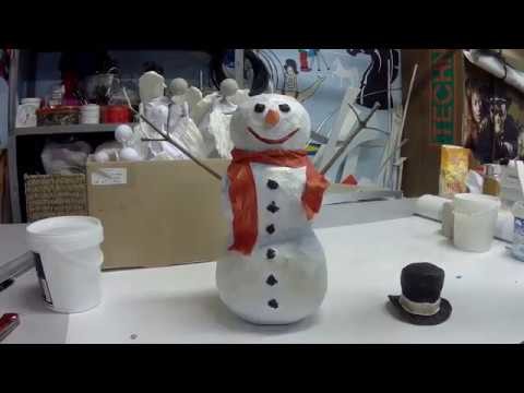 DIY: how to make a paper mache snowman
