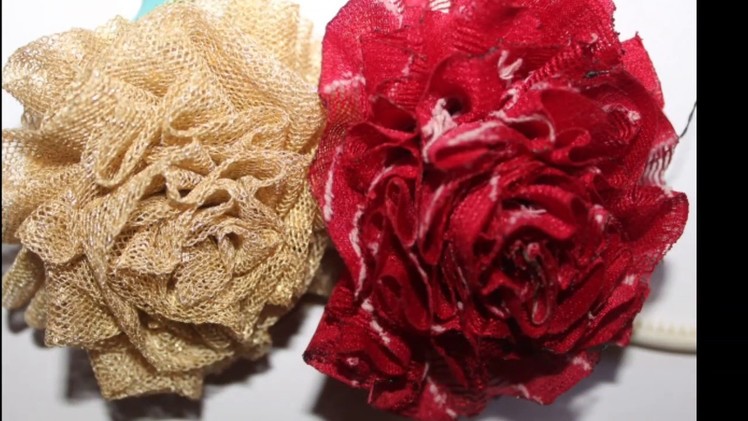 DIY | How to make flower from net fabric | headband & hair clips at home